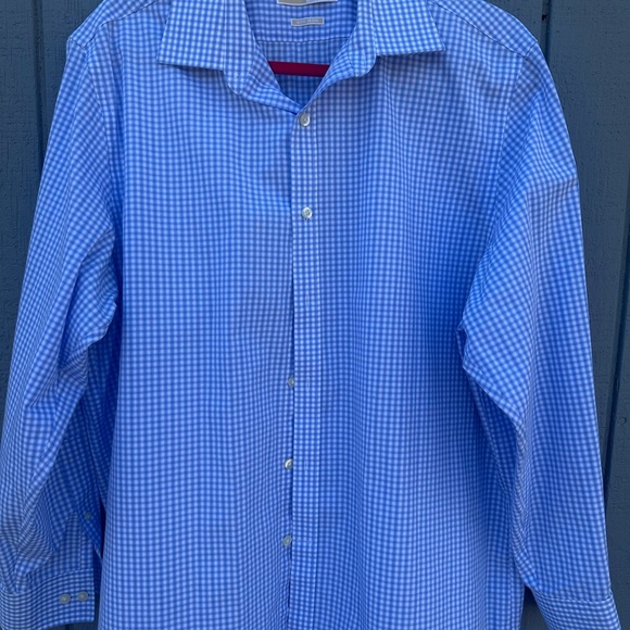 Michael Kors Light Blue and White Checked Dress Shirt - Picture 2 of 7